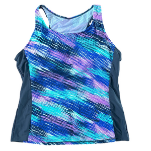Colorful Bathing Suit Top Tankini Tank Top Swim Suit Top Size XXXL